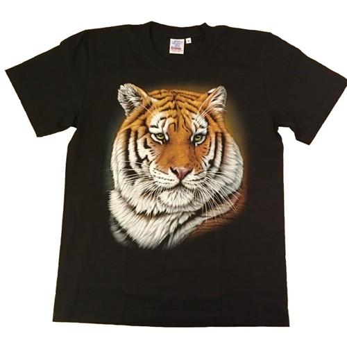 Tričko černé tygr 3865