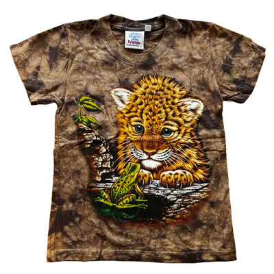 K025 Tričko gepard s žabkou tmavě hnědá