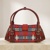 Kabelka z rejnočí kůže- tartan luxe červená