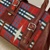 Kabelka z rejnočí kůže- tartan luxe červená